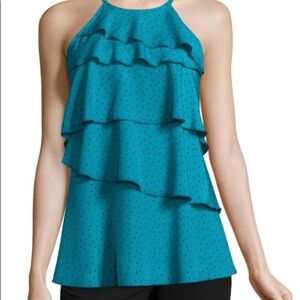 Tiered turquoise mini dot w tags